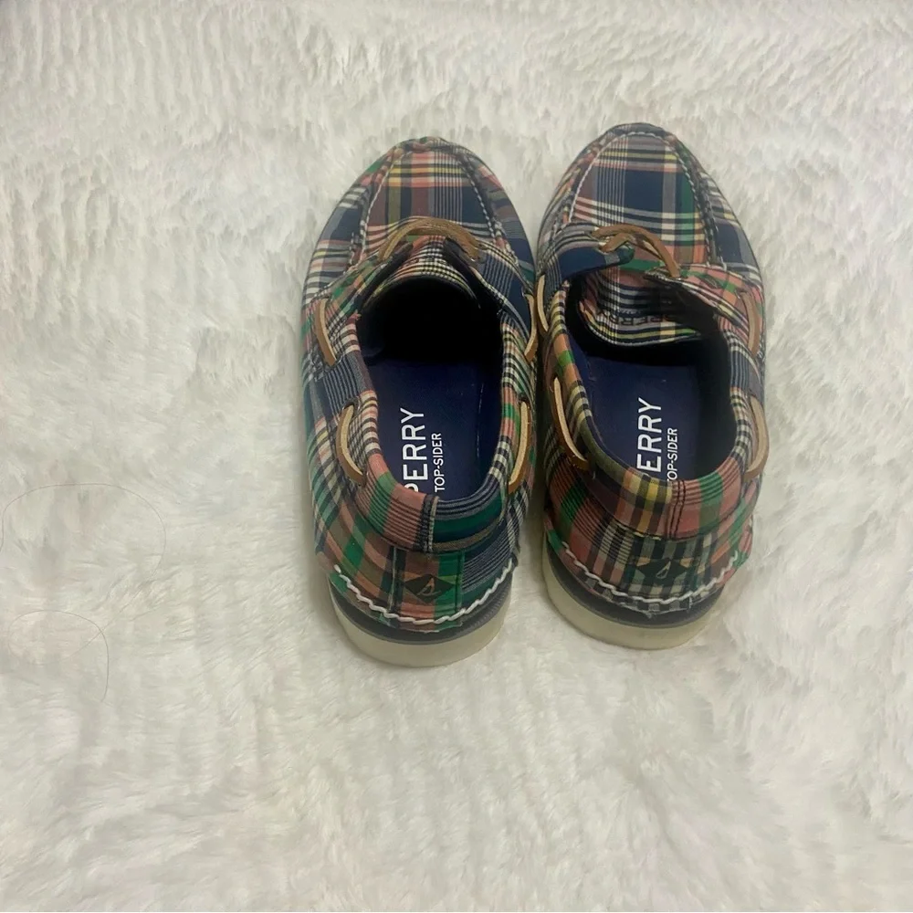 Sperry Men's Plaid Boat Shoes - Blue and Green